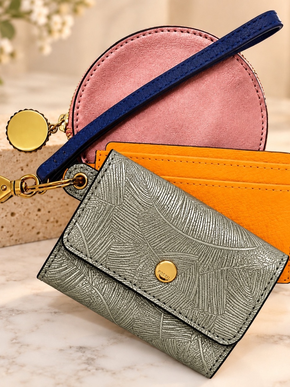 Fossil Rio Leather Pouch Wristlet